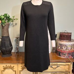 Laundry Shelli Segal Faux Leather Sweater Dress